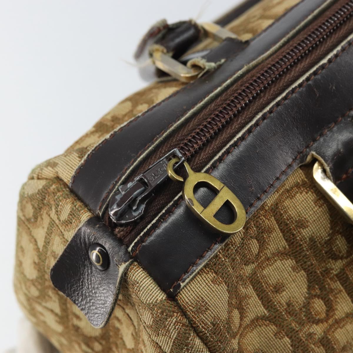 Christian Dior Trotter Canvas Hand Bag Beige Auth BA10263