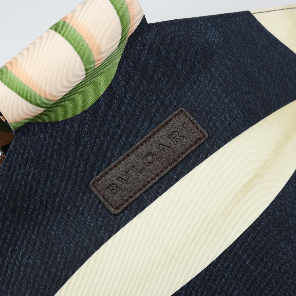 BVLGARI Hand Bag Canvas Navy Auth BA10265