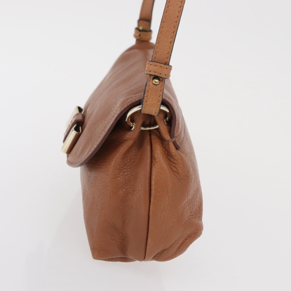 Chloe Shoulder Bag Leather 2way Brown Gold Auth BA10275