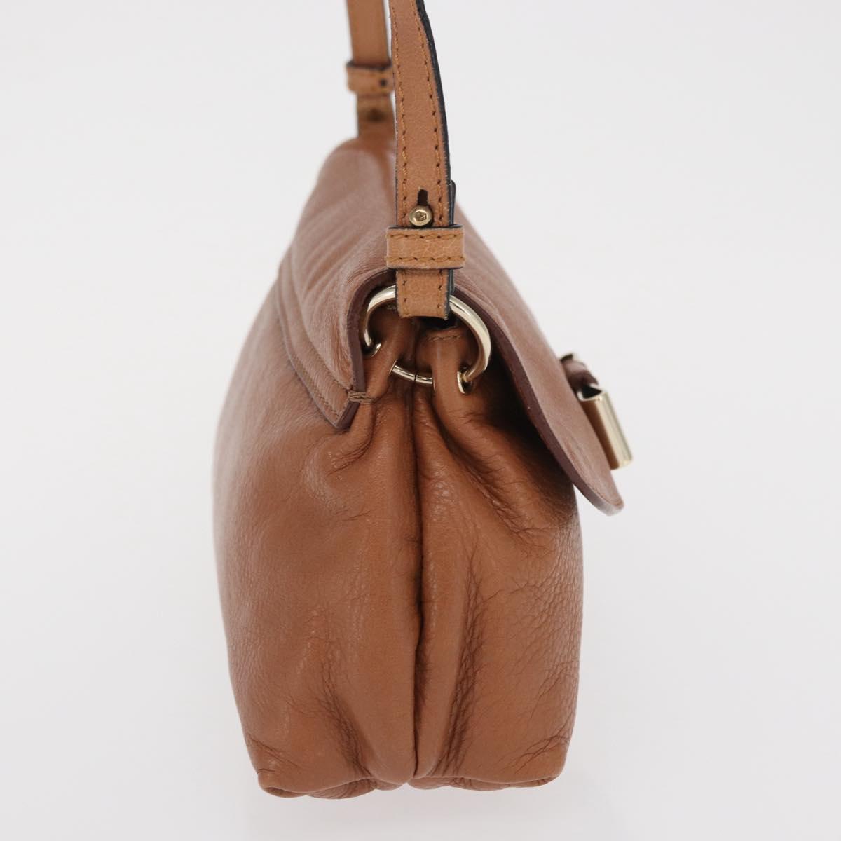 Chloe Shoulder Bag Leather 2way Brown Gold Auth BA10275