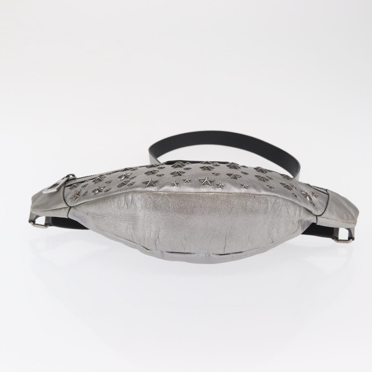 Jimmy Choo Body Bag Leather Silver Auth BA10277