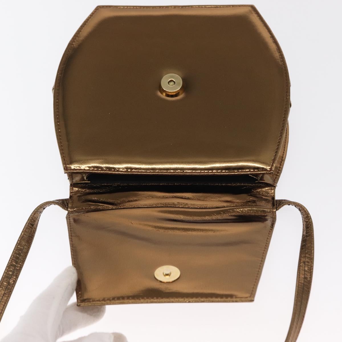 BALLY Shoulder Bag Leather Gold Tone Auth BA10280
