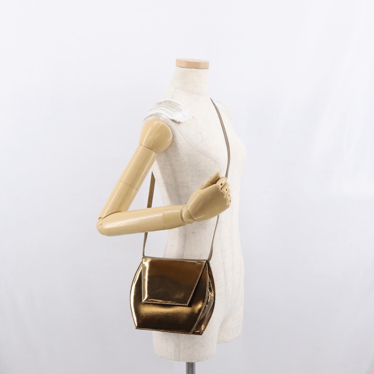 BALLY Shoulder Bag Leather Gold Tone Auth BA10280