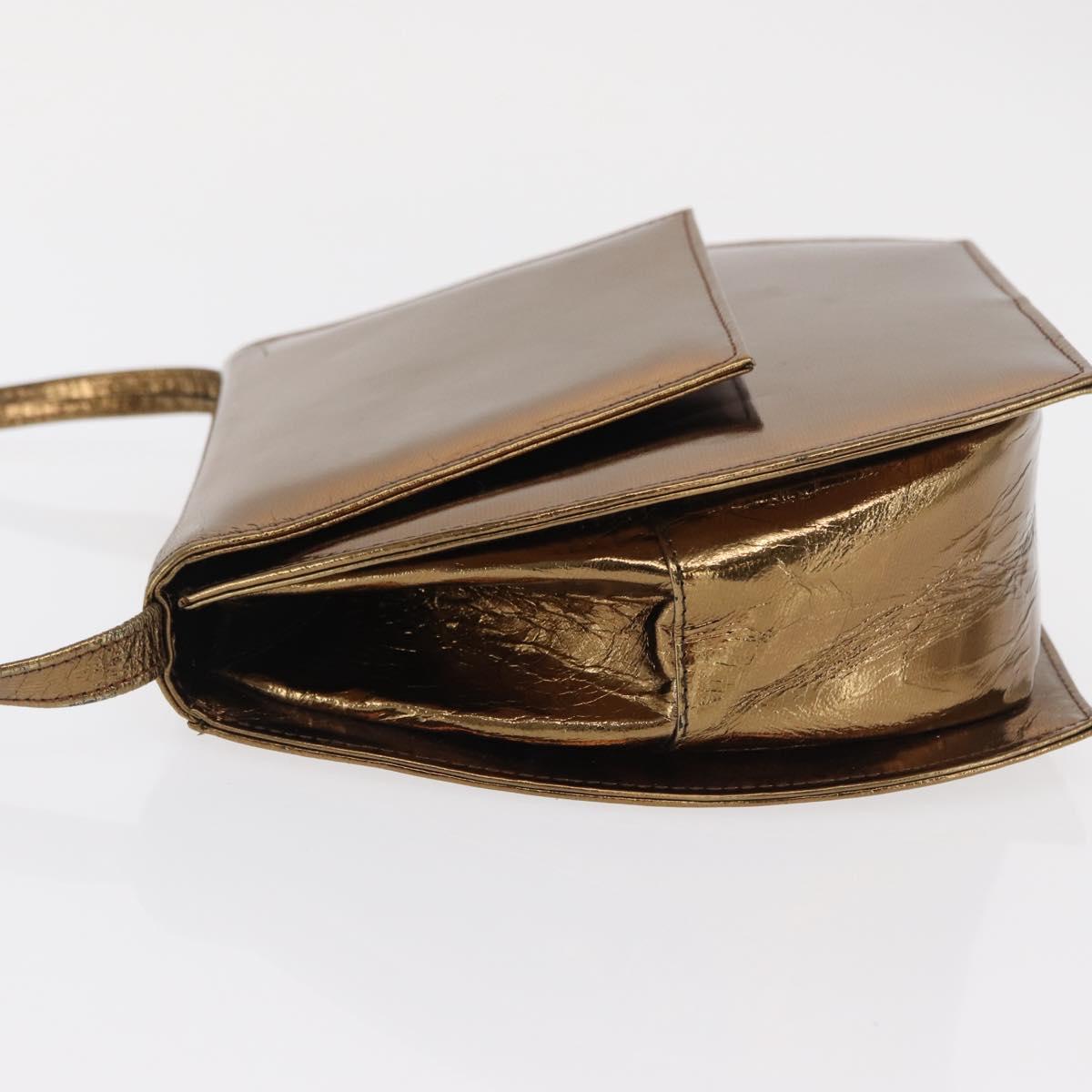 BALLY Shoulder Bag Leather Gold Tone Auth BA10280