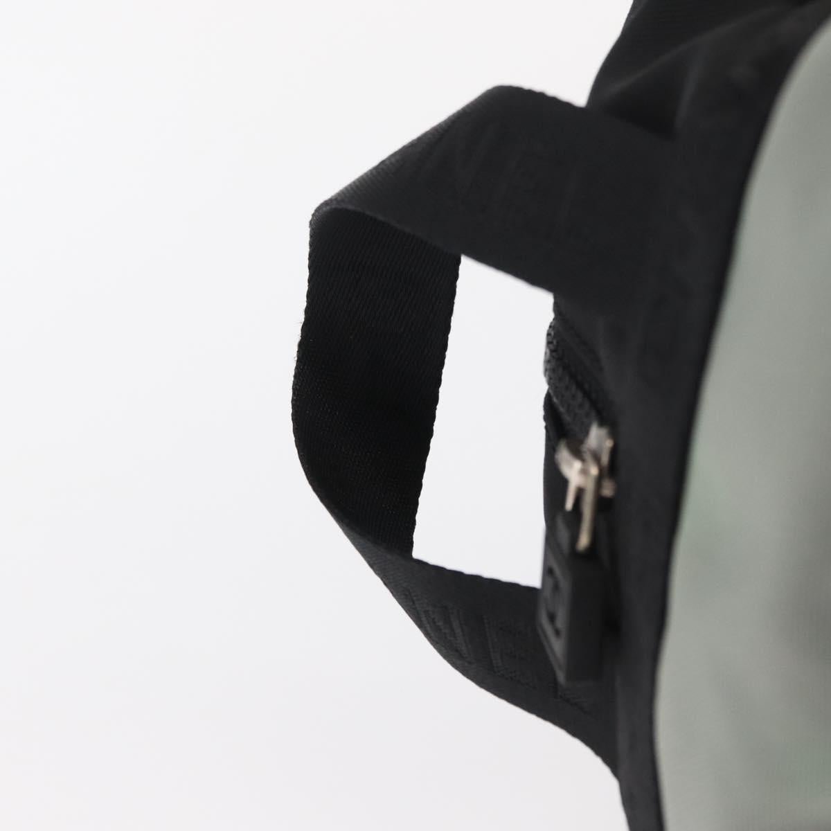 CHANEL Sports Shoes case Nylon Gray Silver CC Auth BA10281