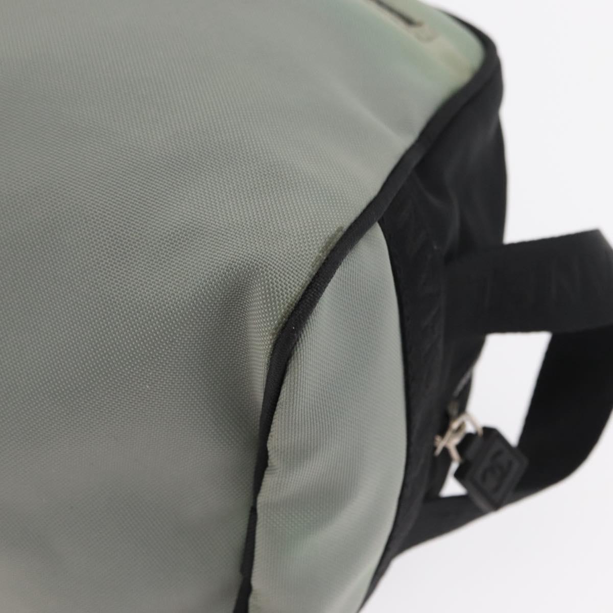 CHANEL Sports Shoes case Nylon Gray Silver CC Auth BA10281