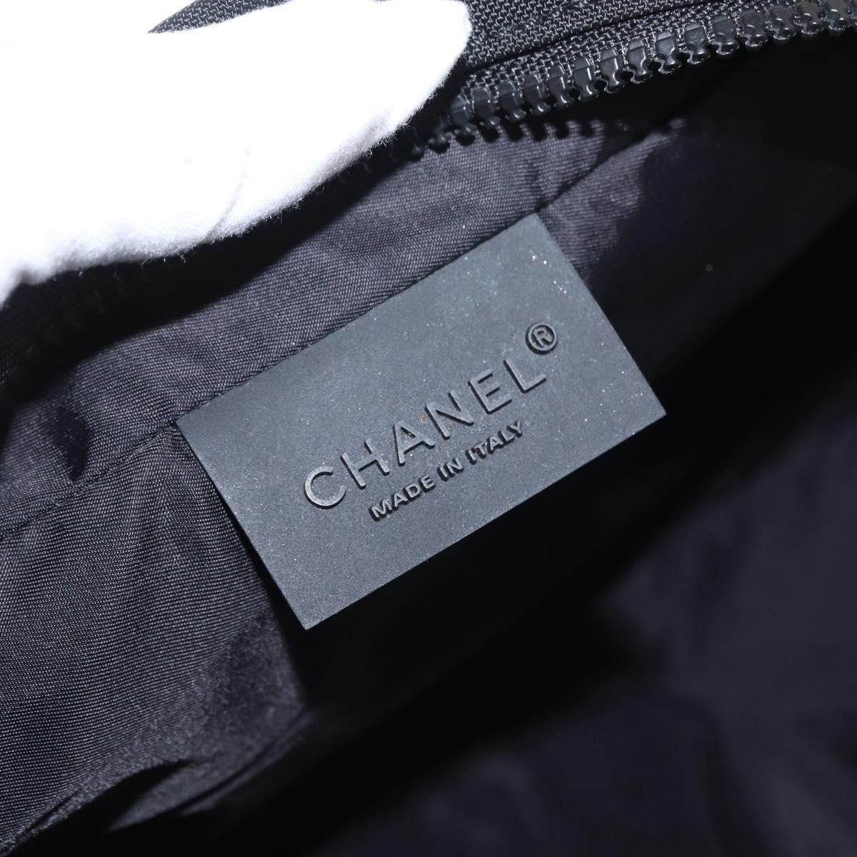 CHANEL Sports Shoes case Nylon Gray Silver CC Auth BA10281