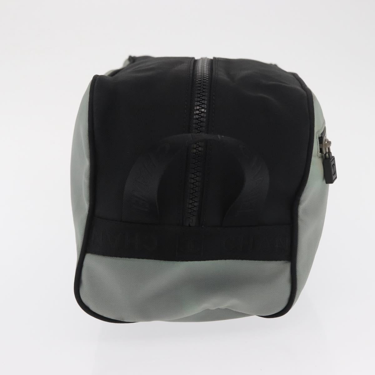 CHANEL Sports Shoes case Nylon Gray Silver CC Auth BA10281