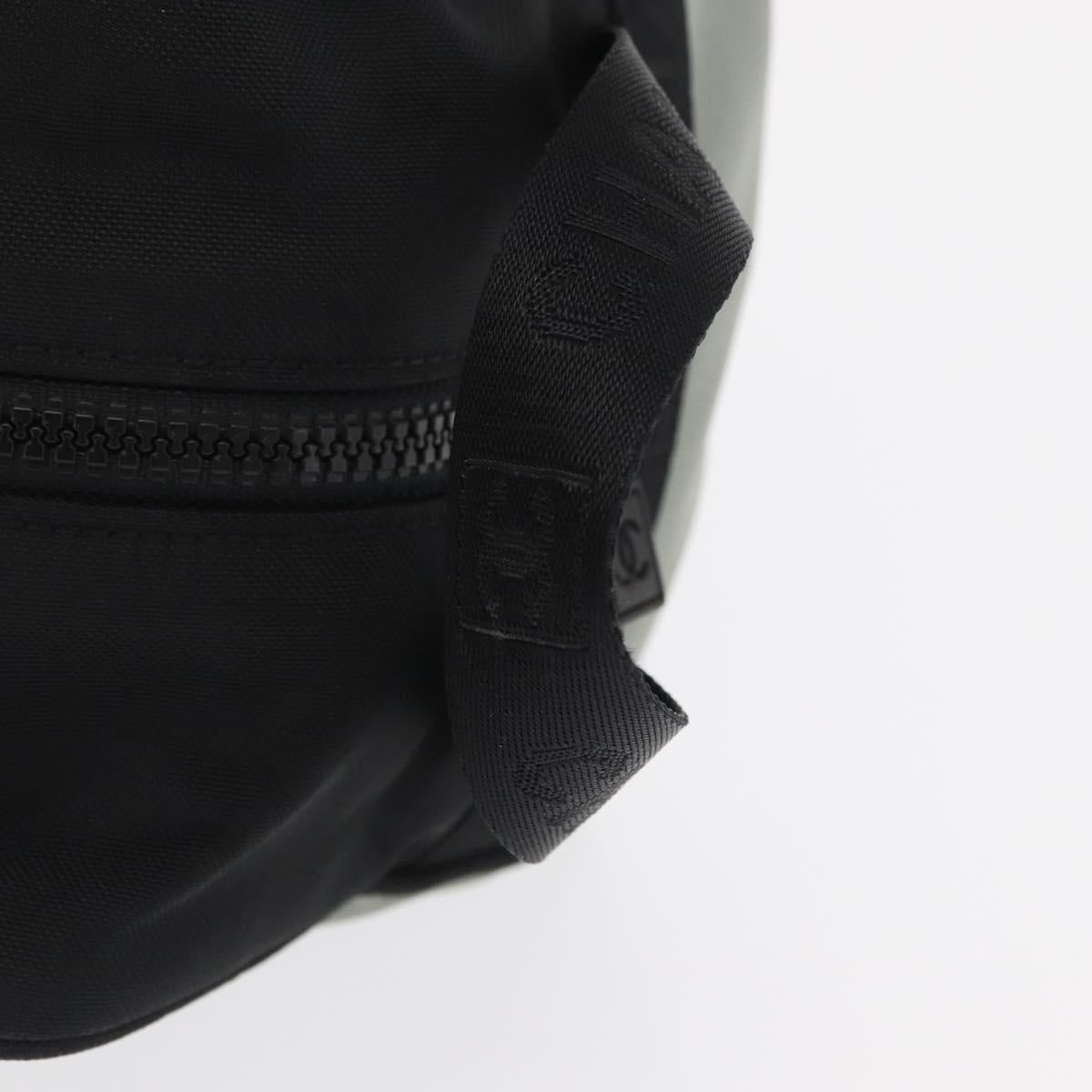 CHANEL Sports Shoes case Nylon Gray Silver CC Auth BA10281