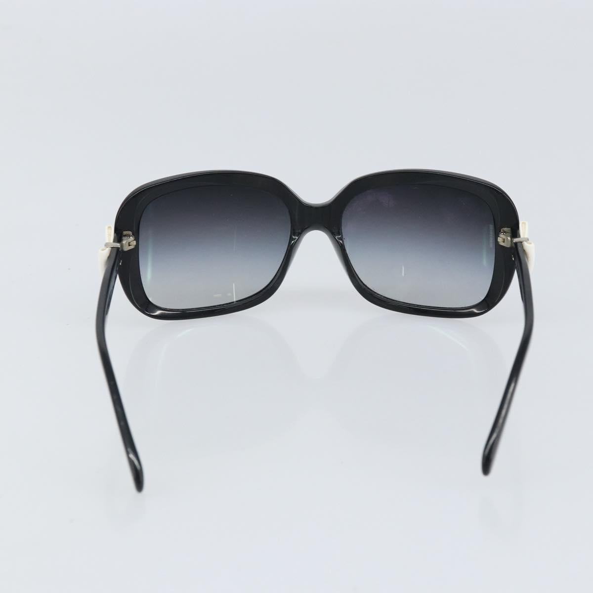 CHANEL Coco Ribbon Sunglasses plastic Black CC Auth BA10315