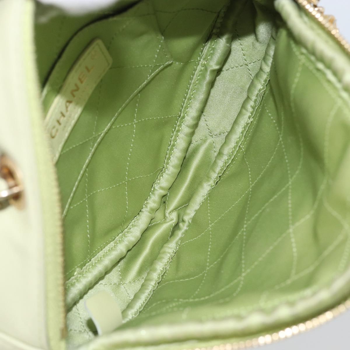 CHANEL Matelasse Chain Shoulder Bag Lamb Skin LIme Green Gold CC Auth BA10323SAV