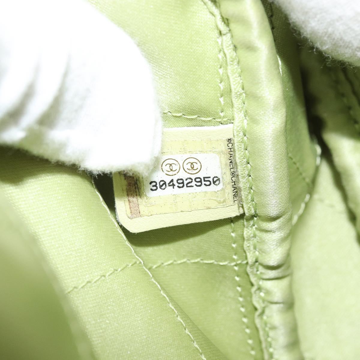 CHANEL Matelasse Chain Shoulder Bag Lamb Skin LIme Green Gold CC Auth BA10323SAV