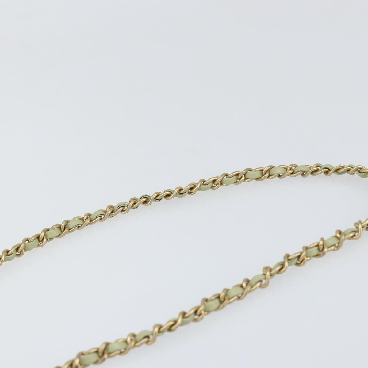 CHANEL Matelasse Chain Shoulder Bag Lamb Skin LIme Green Gold CC Auth BA10323SAV