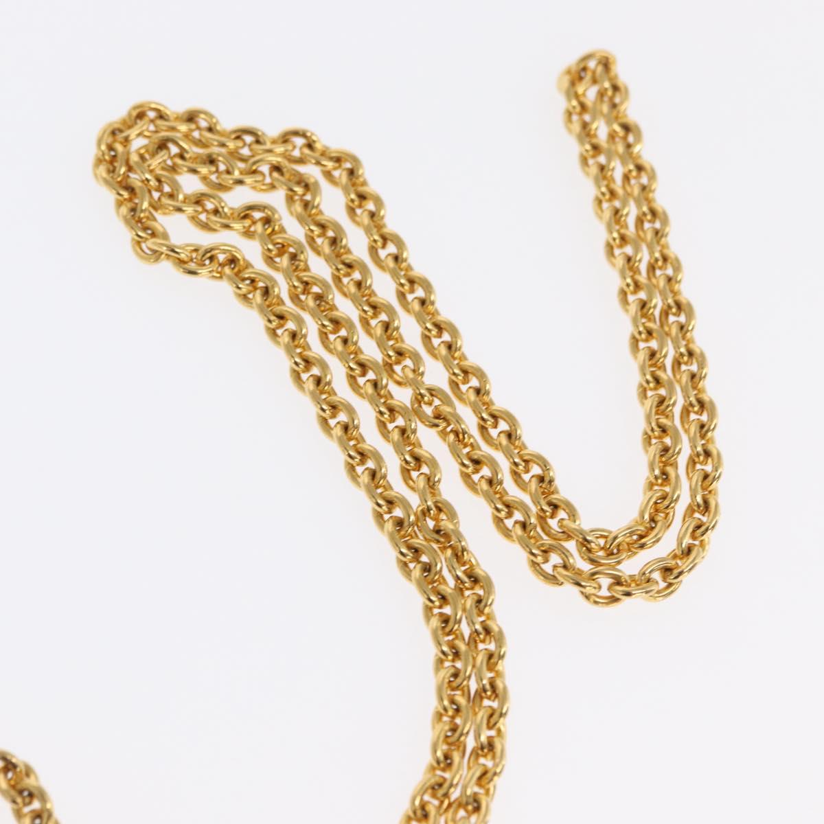 CHANEL V Stitched Chain Shoulder Bag Satin Black Gold CC Auth BA10324SAV