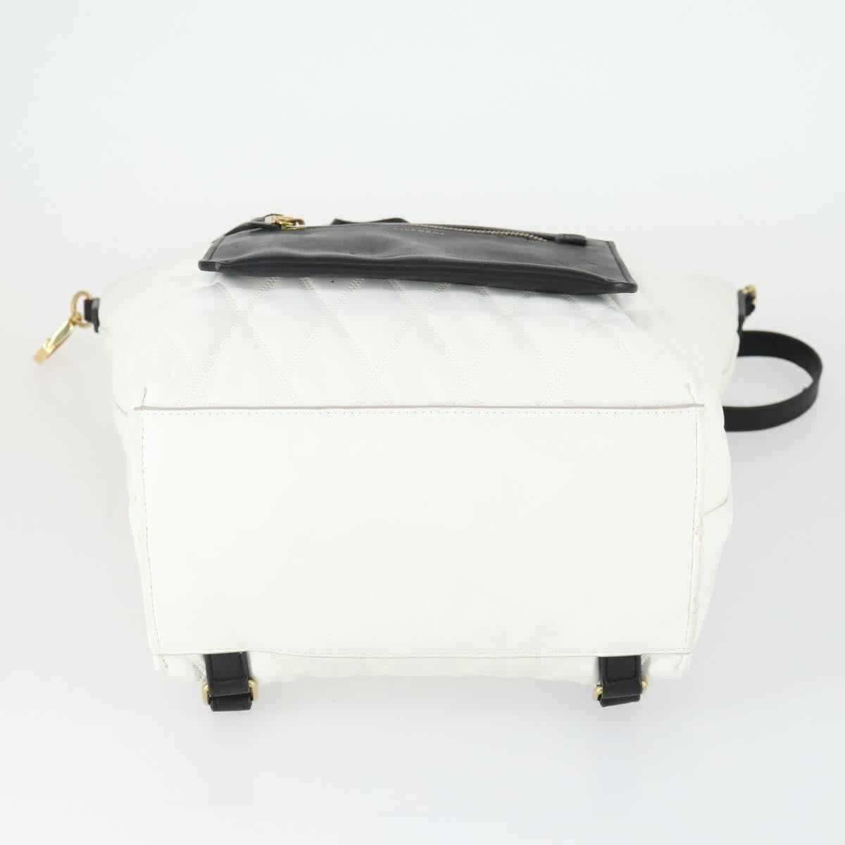 GIVENCHY Backpack Leather White Gold Auth BA10327
