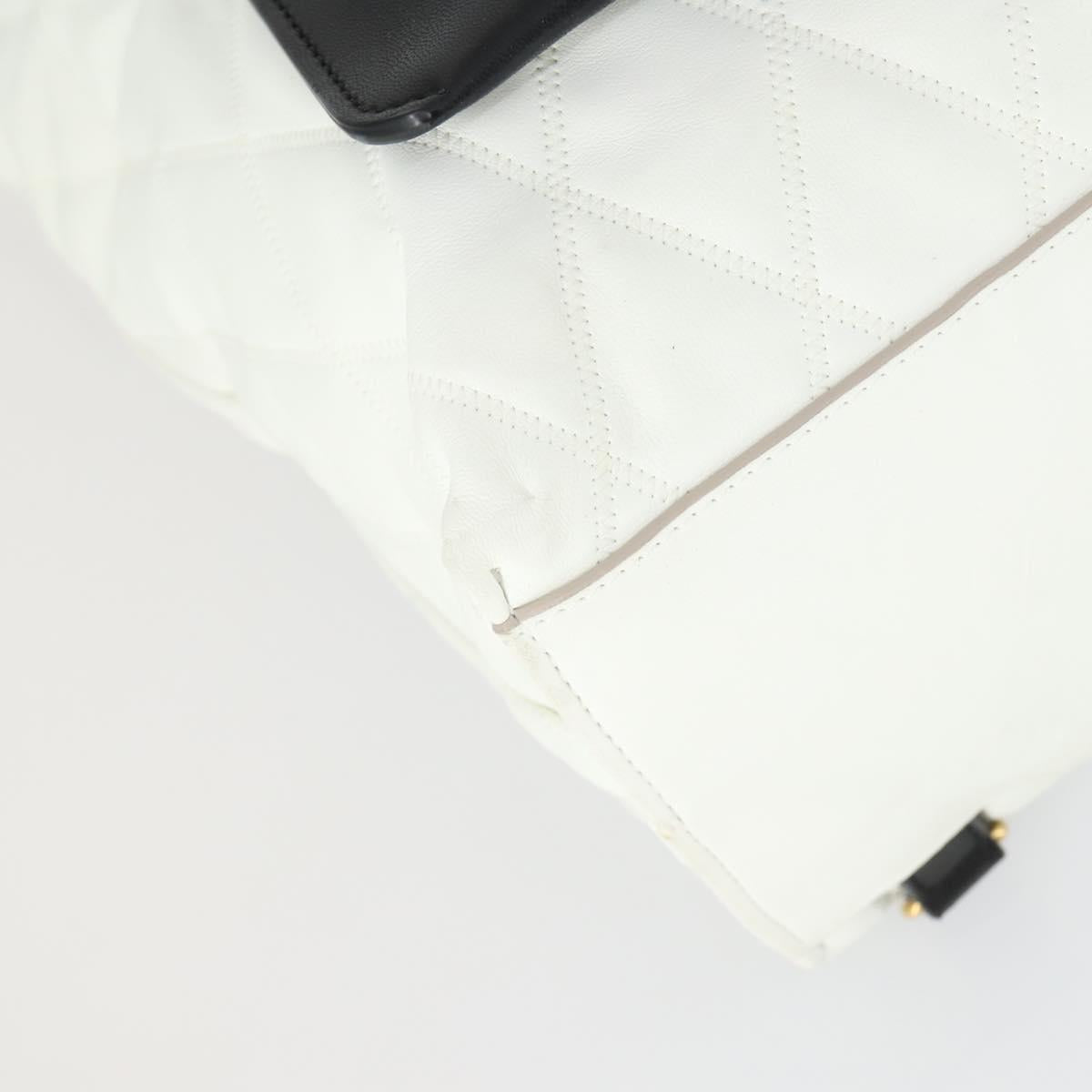 GIVENCHY Backpack Leather White Gold Auth BA10327