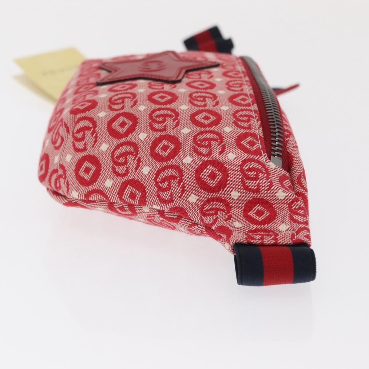 GUCCI Children's Sherry Line Waist bag Canvas Navy Red 502095 Auth BA10333