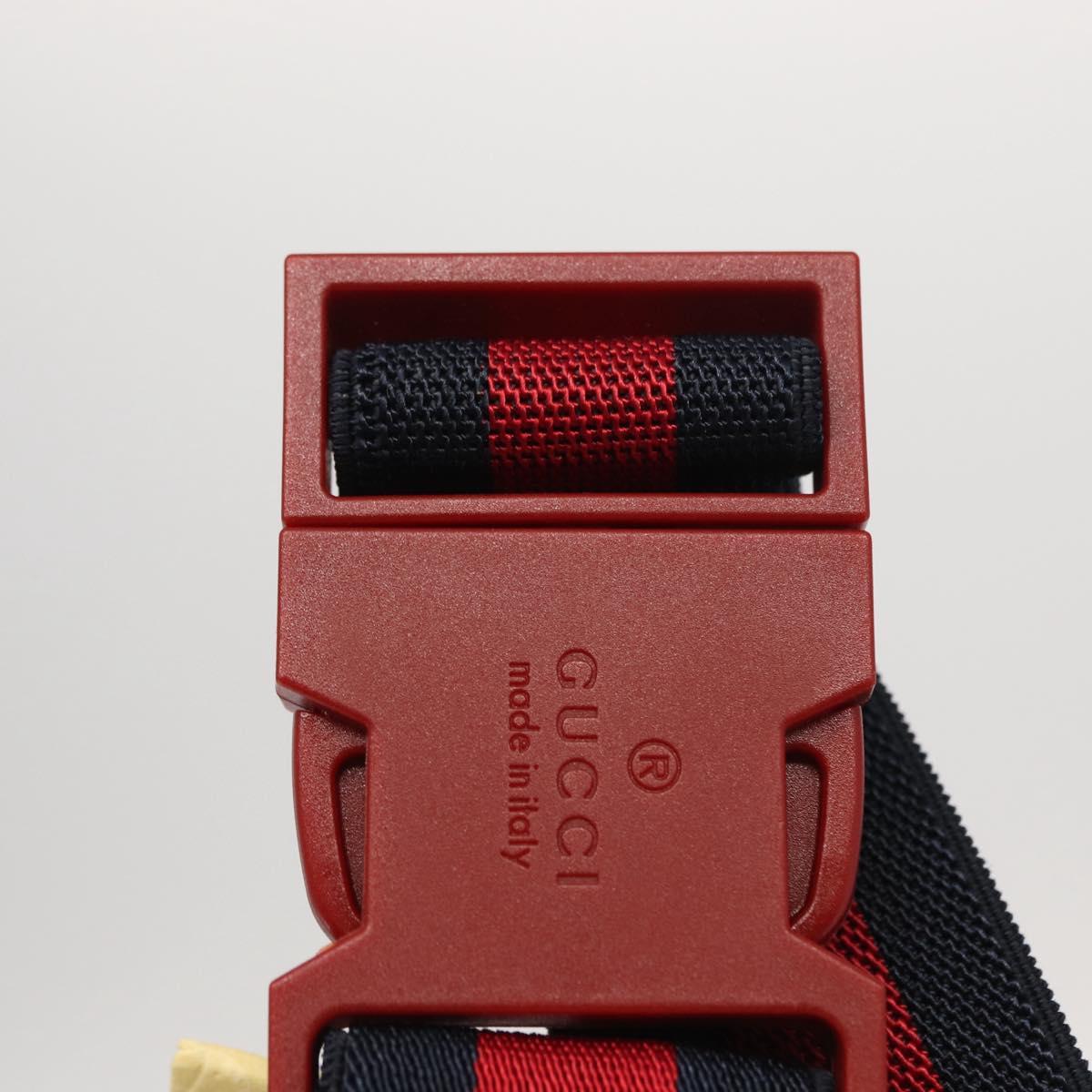 GUCCI Children's Sherry Line Waist bag Canvas Navy Red blue 502095 Auth BA10334