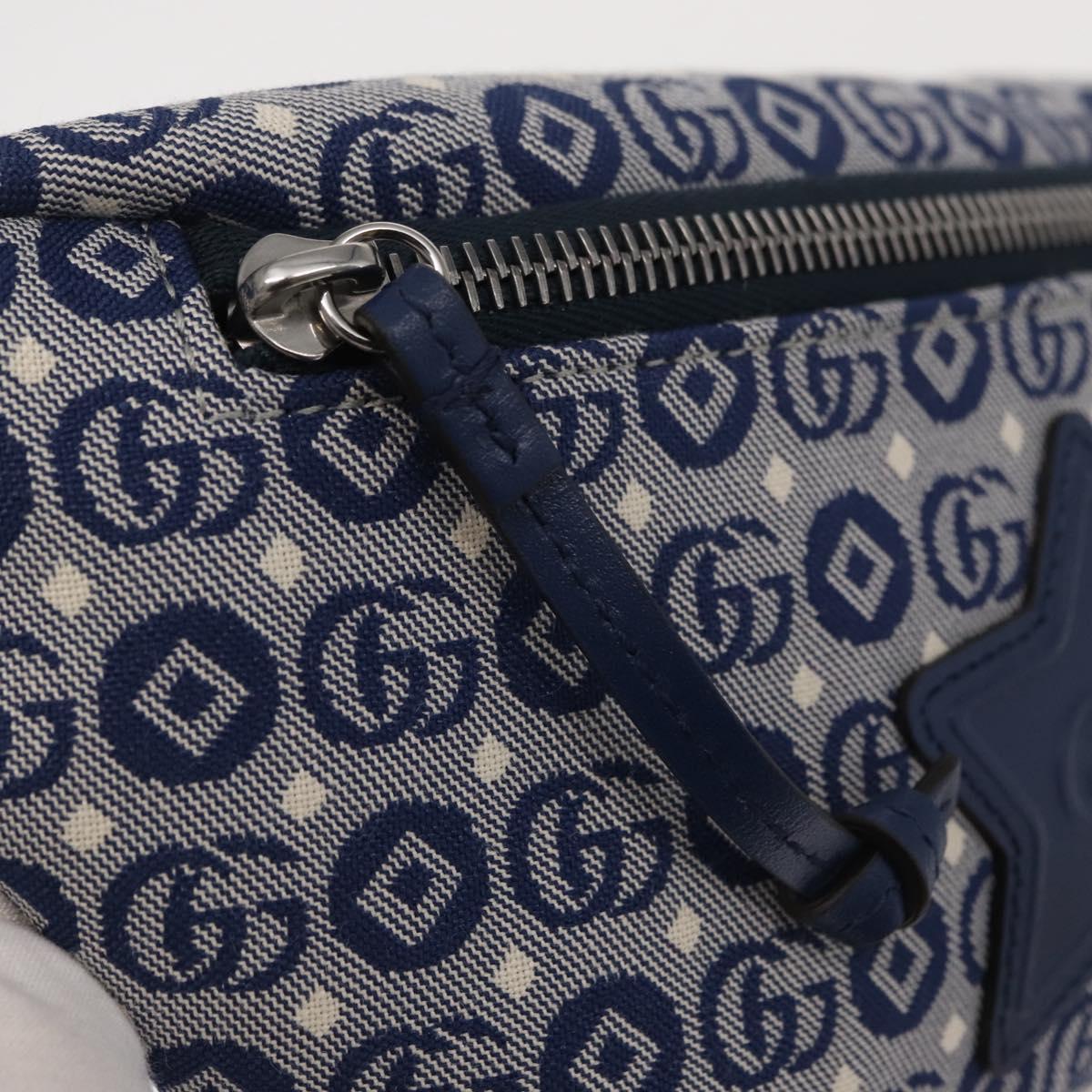 GUCCI Children's Sherry Line Waist bag Canvas Navy Red blue 502095 Auth BA10334