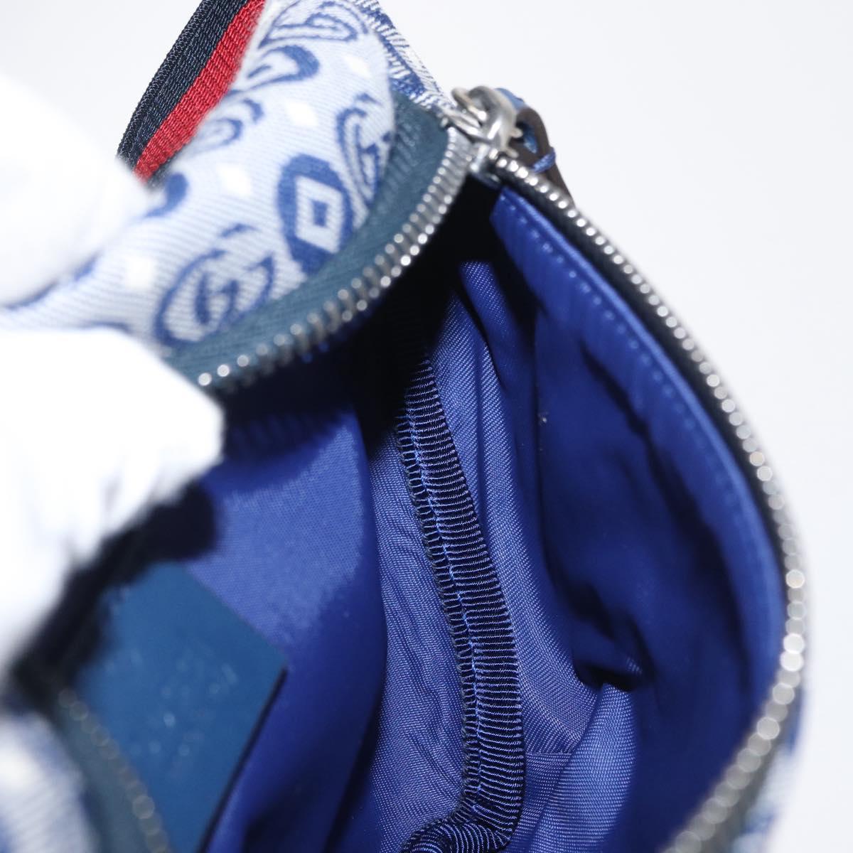 GUCCI Children's Sherry Line Waist bag Canvas Navy Red blue 502095 Auth BA10334