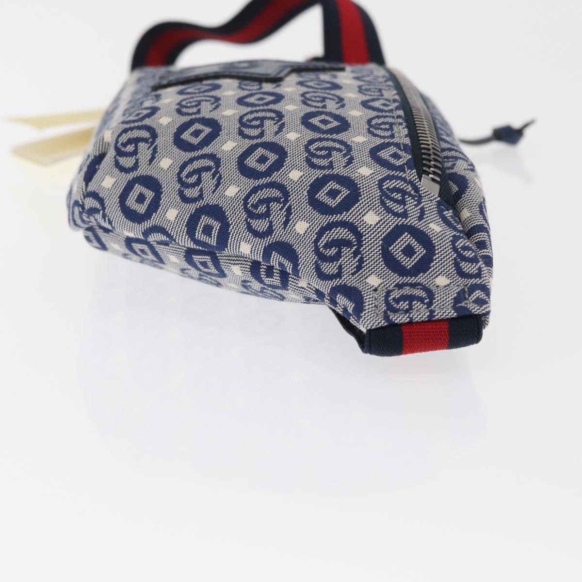 GUCCI Children's Sherry Line Waist bag Canvas Navy Red blue 502095 Auth BA10334