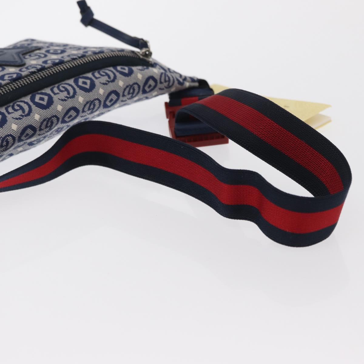 GUCCI Children's Sherry Line Waist bag Canvas Navy Red blue 502095 Auth BA10334
