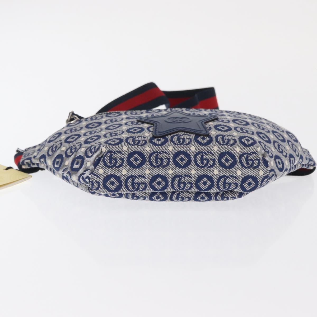 GUCCI Children's Sherry Line Waist bag Canvas Navy Red blue 502095 Auth BA10334