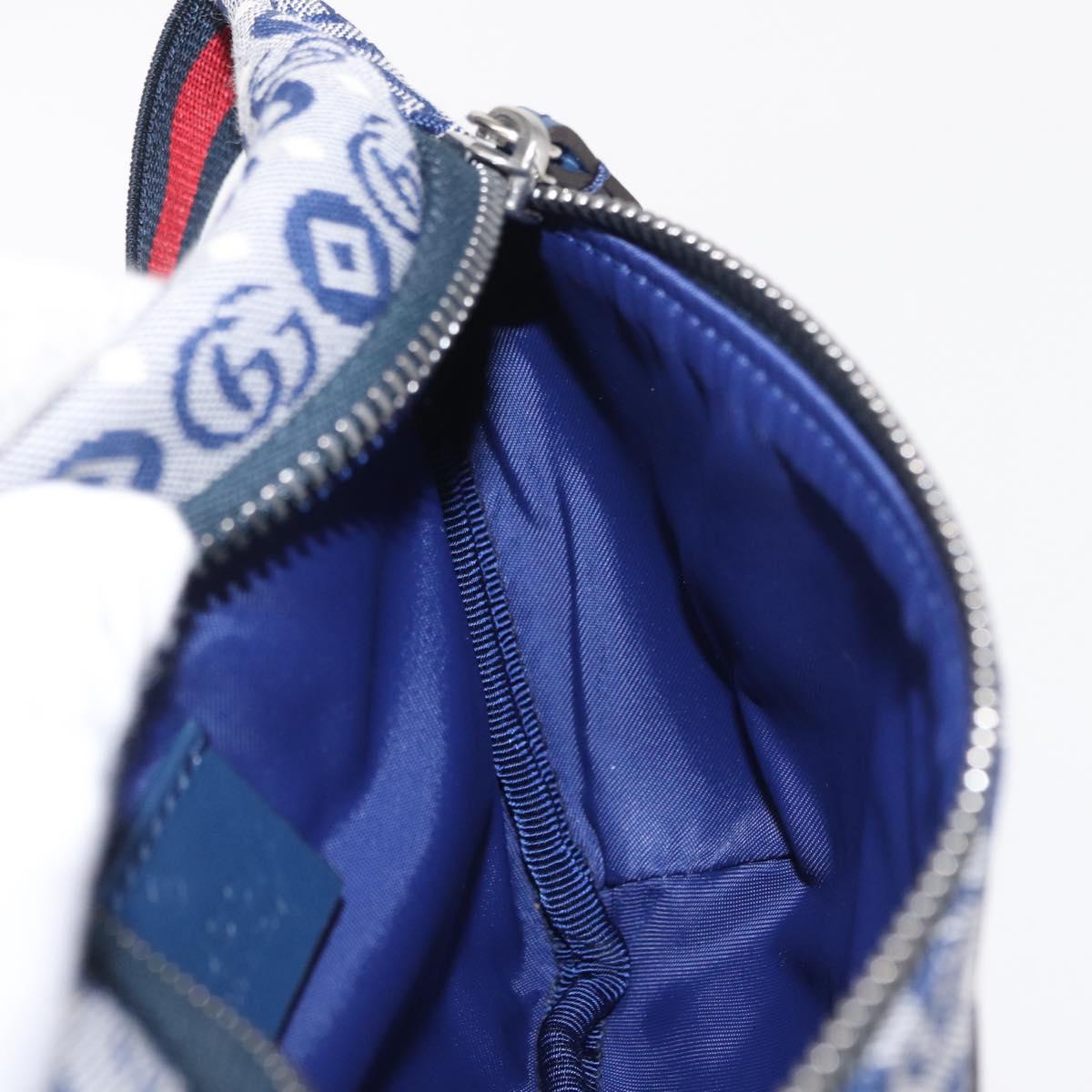 GUCCI Children's Sherry Line Waist bag Canvas Navy Red blue 502095 Auth BA10335