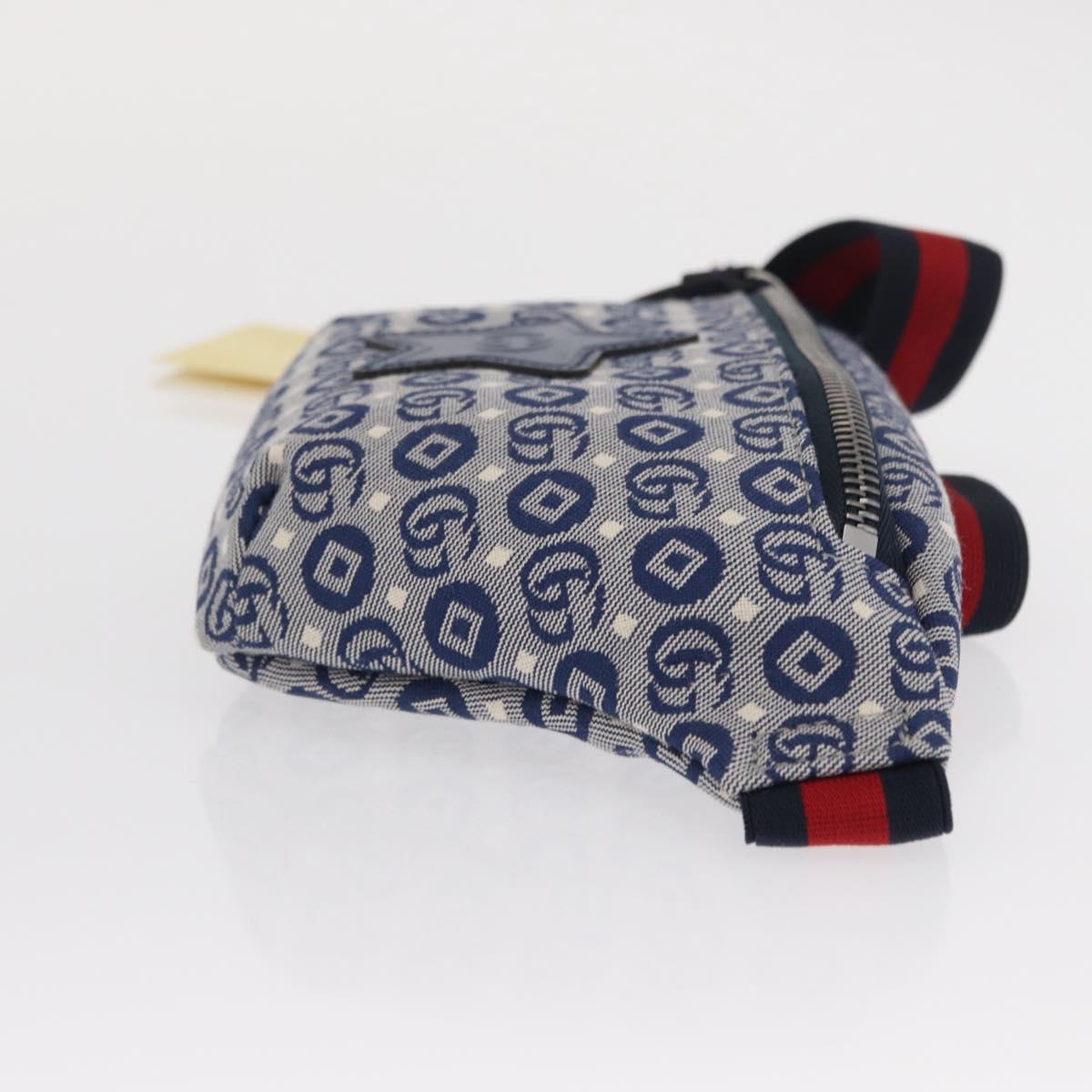 GUCCI Children's Sherry Line Waist bag Canvas Navy Red blue 502095 Auth BA10335