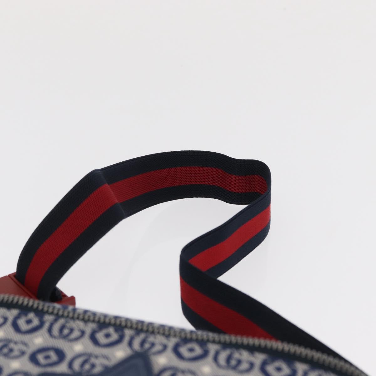 GUCCI Children's Sherry Line Waist bag Canvas Navy Red blue 502095 Auth BA10335