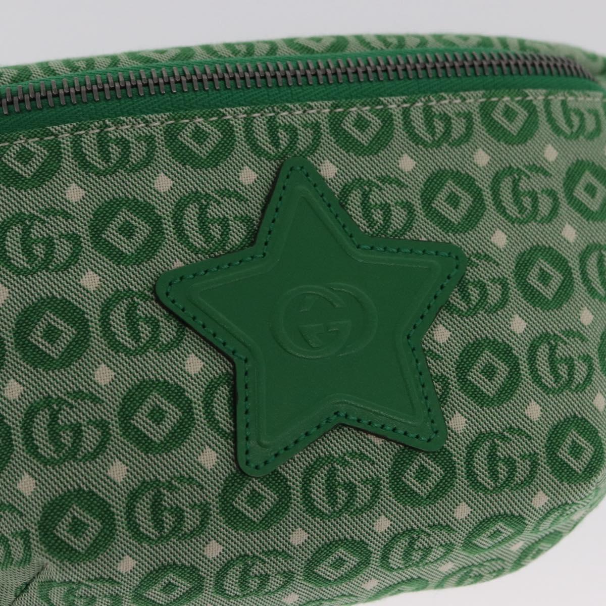GUCCI Children's Web Sherry Line Waist bag Canvas Green Red 502095 Auth BA10336