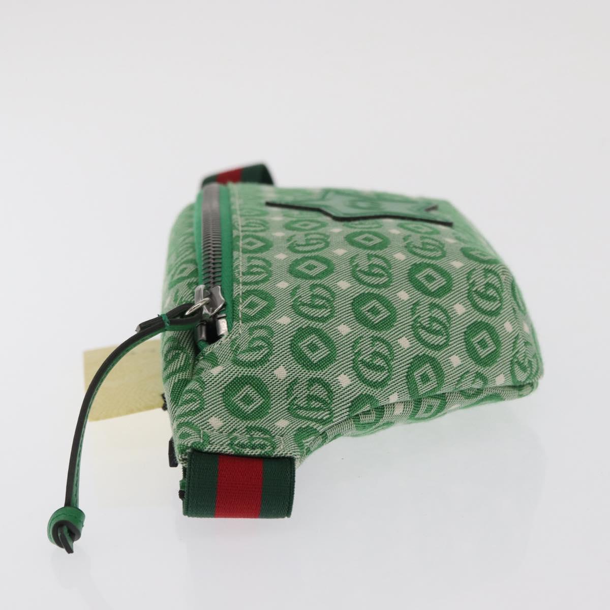 GUCCI Children's Web Sherry Line Waist bag Canvas Green Red 502095 Auth BA10336