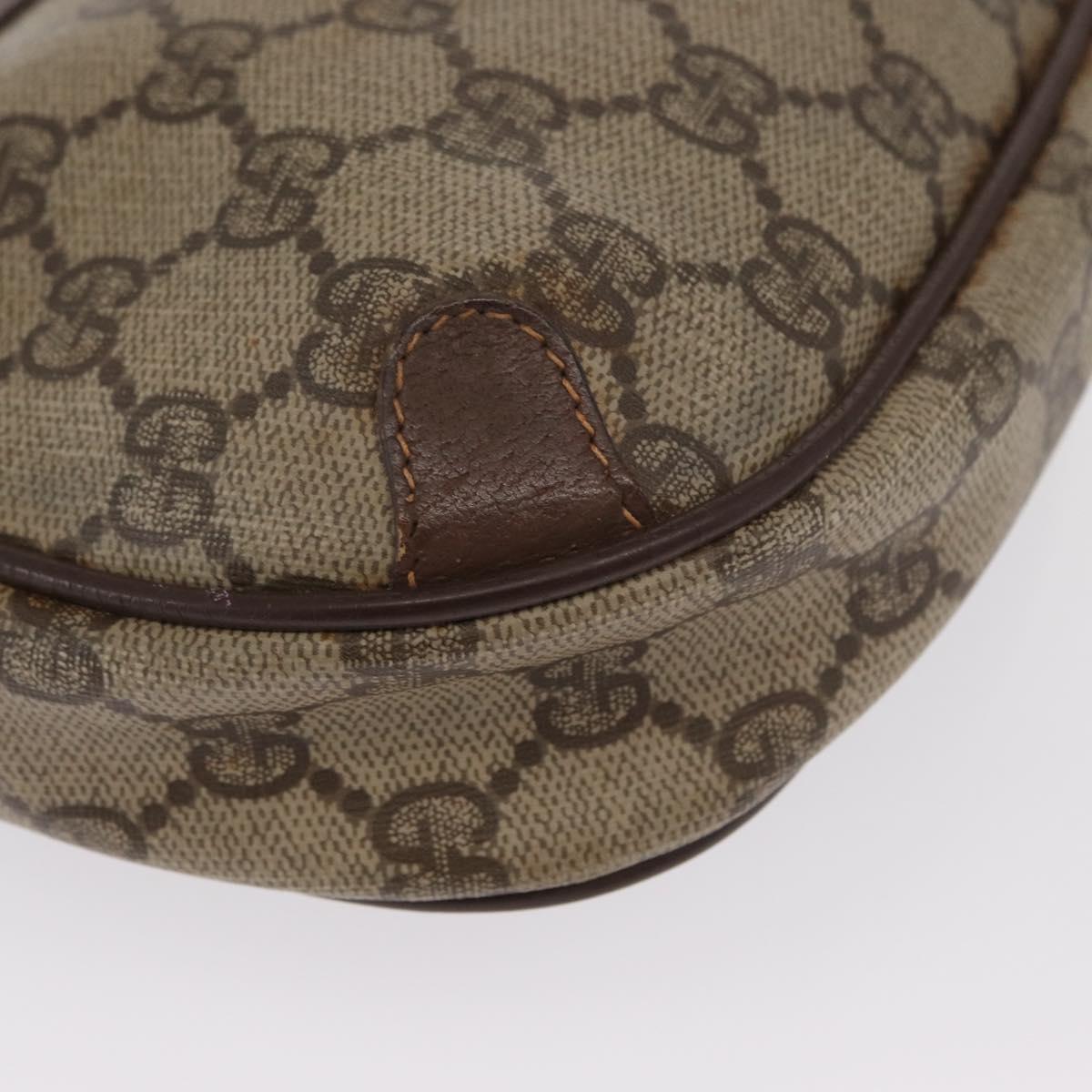 GUCCI GG Supreme Web Sherry Line Bag PVC Beige Gold 156 02 066 Auth BA10344