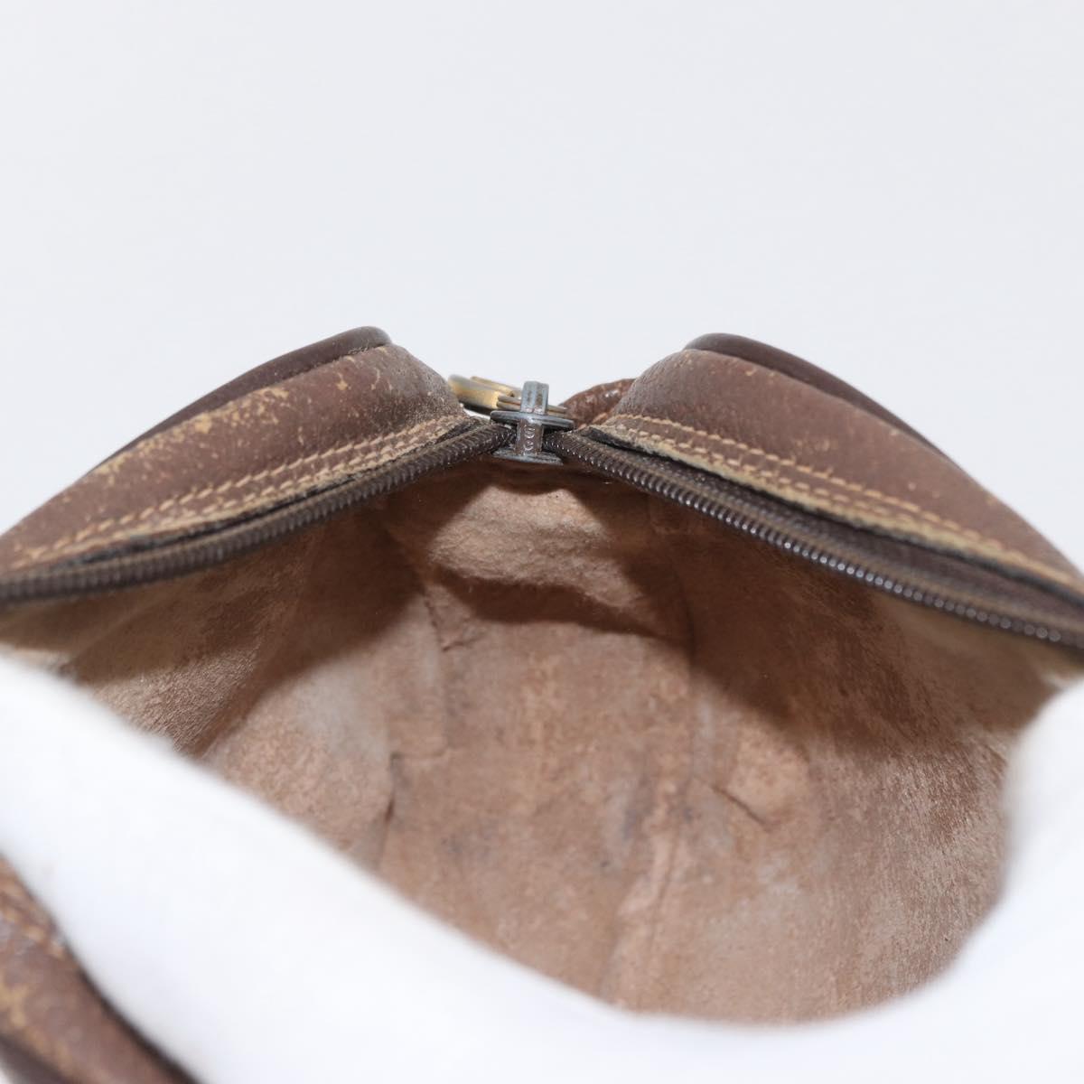 GUCCI GG Supreme Web Sherry Line Bag PVC Beige Gold 156 02 066 Auth BA10344