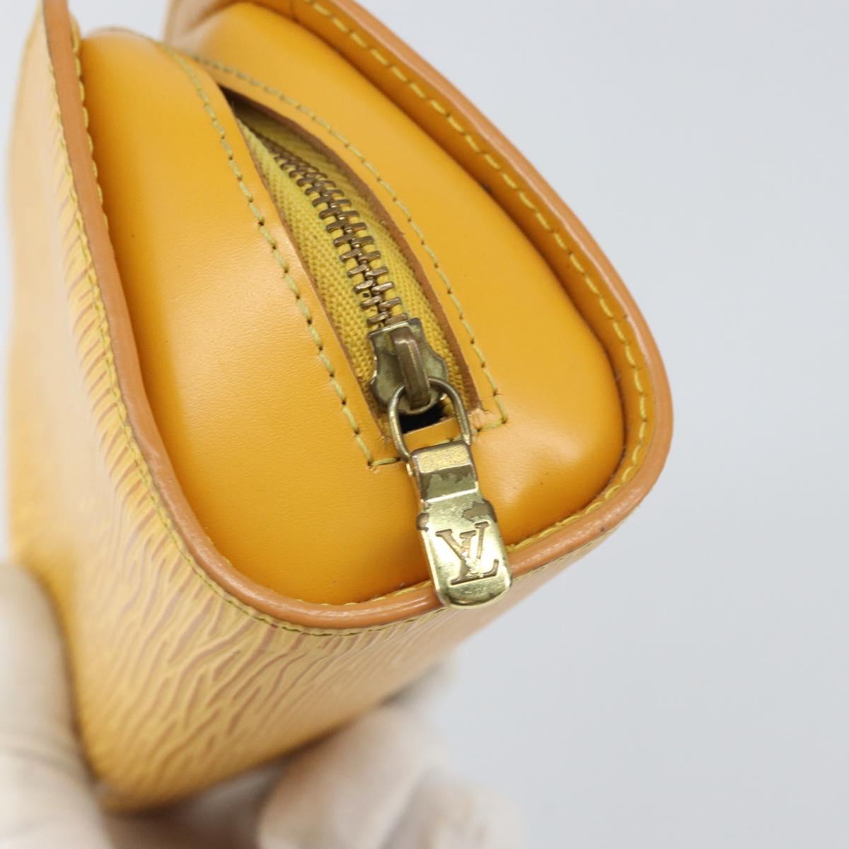 LOUIS VUITTON Epi Dauphine PM Pouch Yellow M48449 LV Auth BA10347