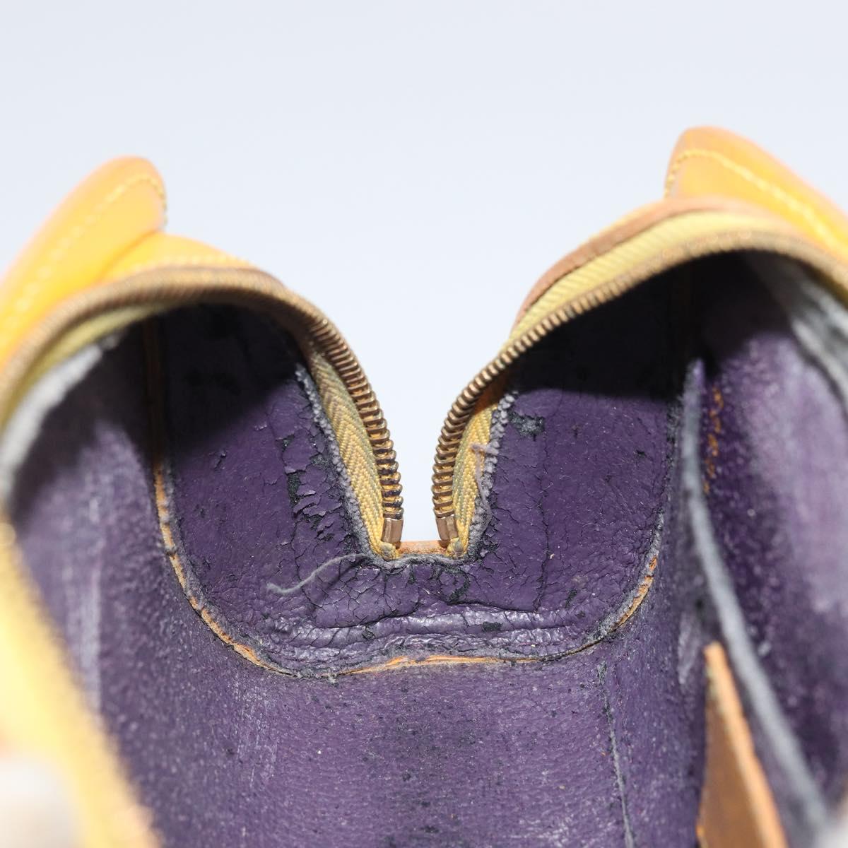 LOUIS VUITTON Epi Dauphine PM Pouch Yellow M48449 LV Auth BA10347