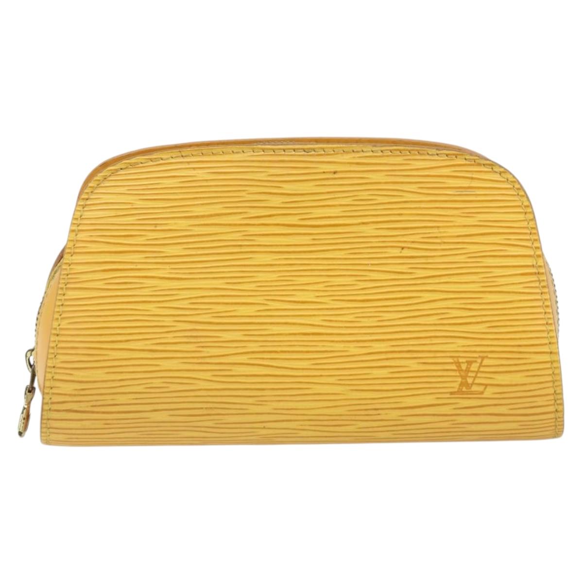 LOUIS VUITTON Epi Dauphine PM Pouch Yellow M48449 LV Auth BA10347