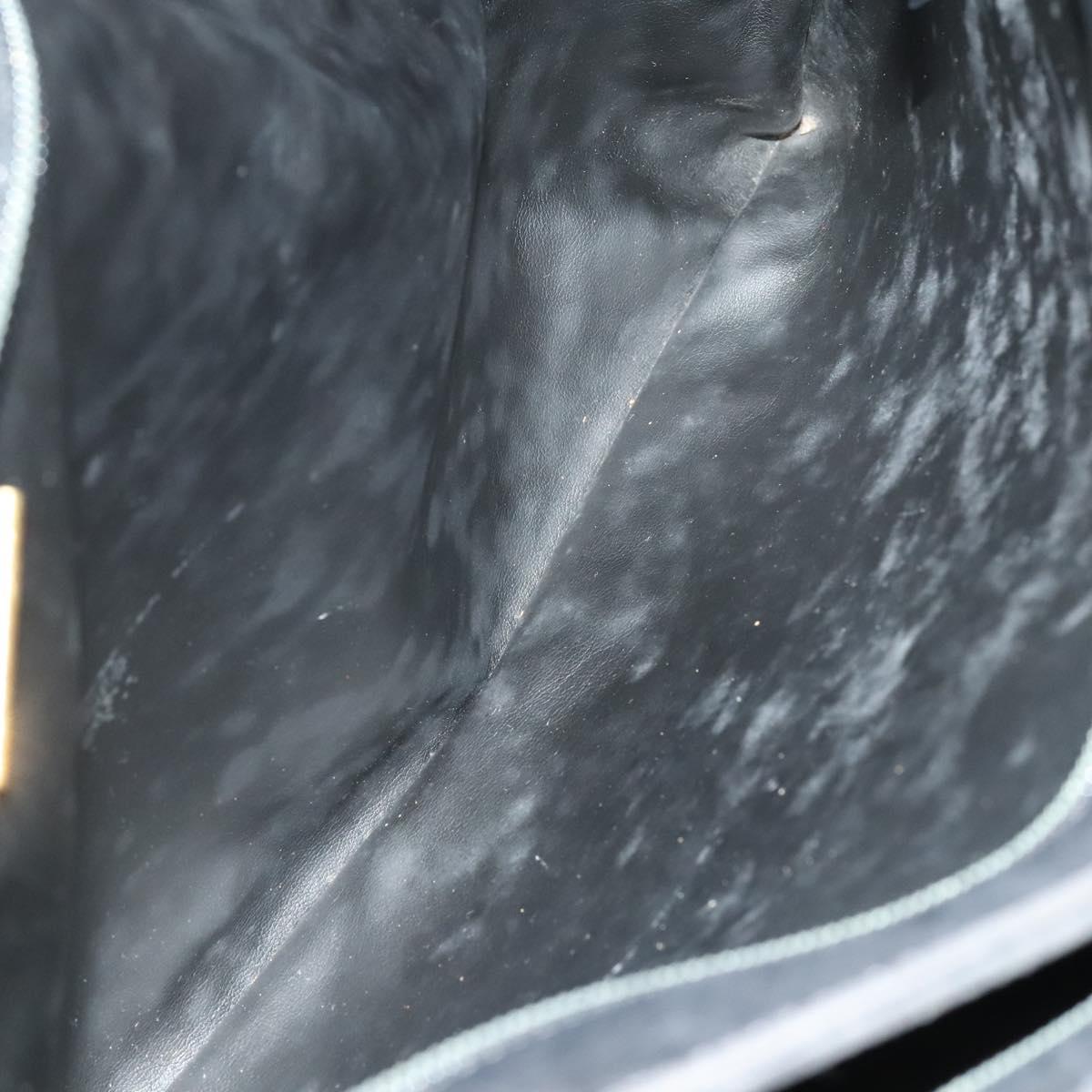 BALLY Quilted Shoulder Bag Leather Black Gold Auth BA1035