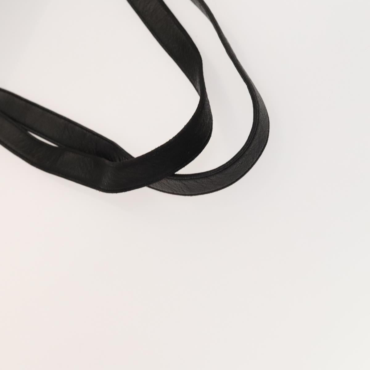 BALLY Quilted Shoulder Bag Leather Black Gold Auth BA1035