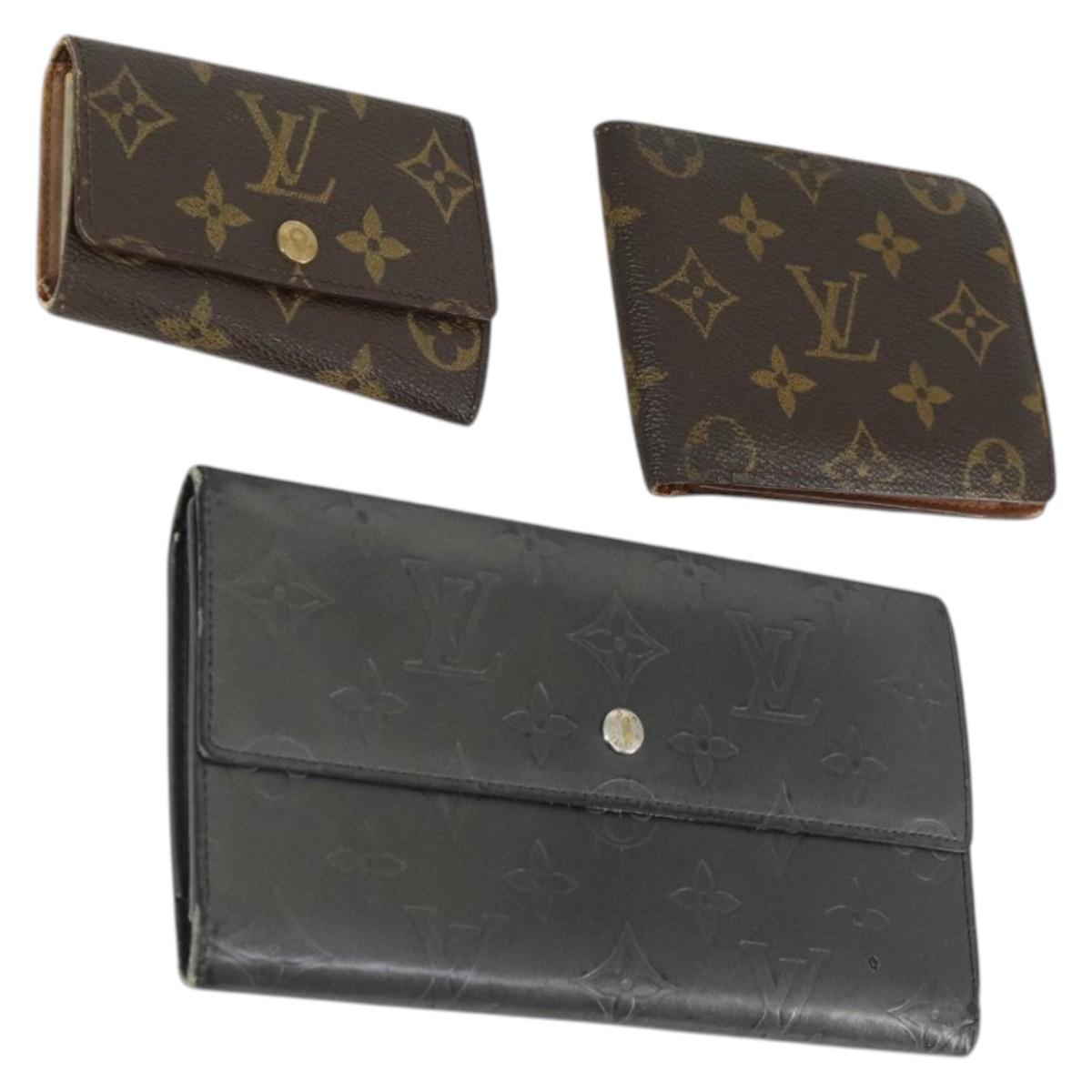LOUIS VUITTON Monogram Wallet 3 Set LV Auth BA10350