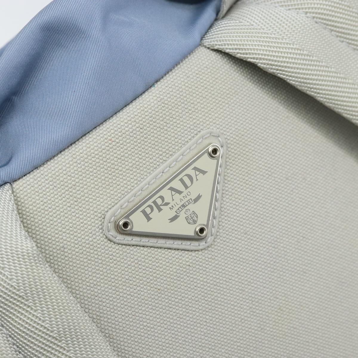 PRADA Backpack Nylon Light Blue Silver Auth BA10351