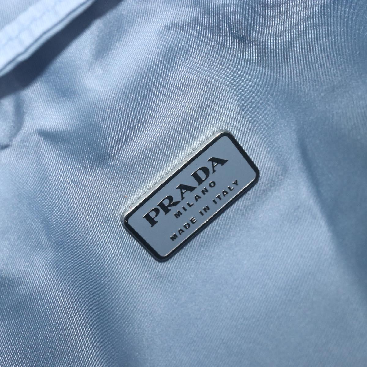 PRADA Backpack Nylon Light Blue Silver Auth BA10351