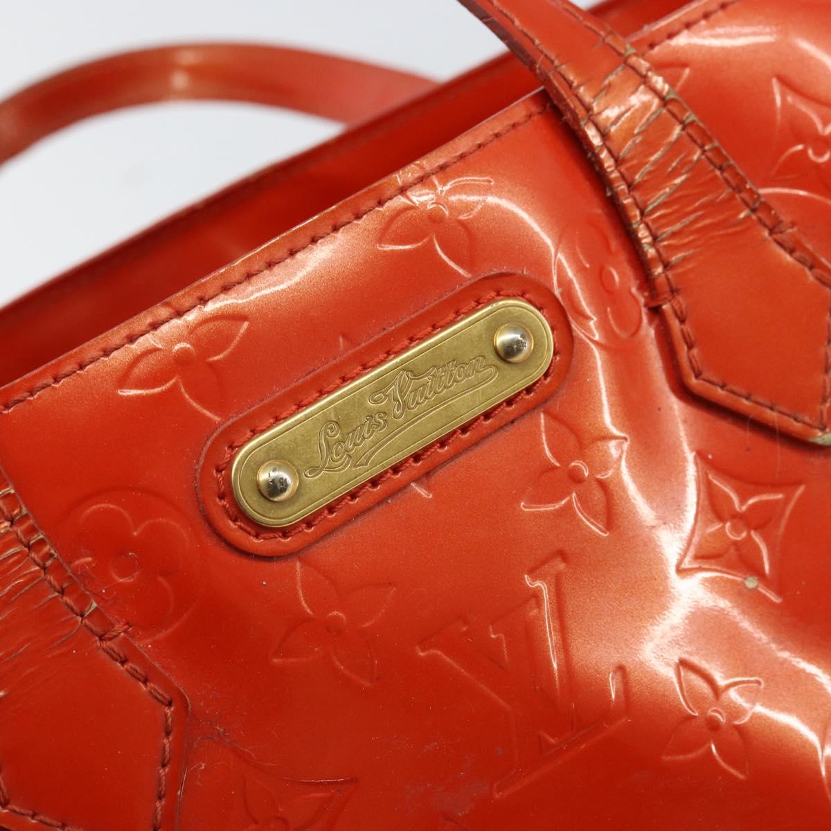 LOUIS VUITTON Monogram Vernis Wilshire PM Bag Orenge Sunset M93644 Auth BA10354