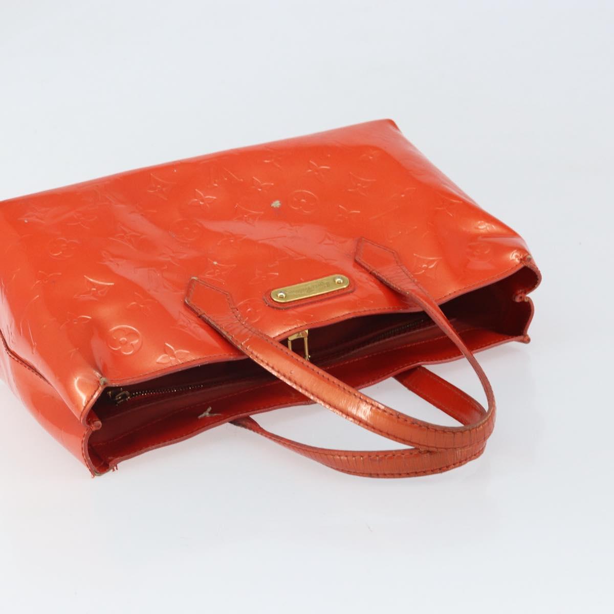 LOUIS VUITTON Monogram Vernis Wilshire PM Bag Orenge Sunset M93644 Auth BA10354