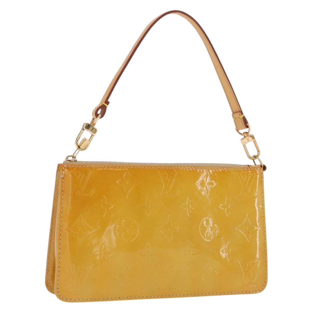 LOUIS VUITTON Vernis Lexington Accessory Pouch Beige M91010 LV Auth BA10359