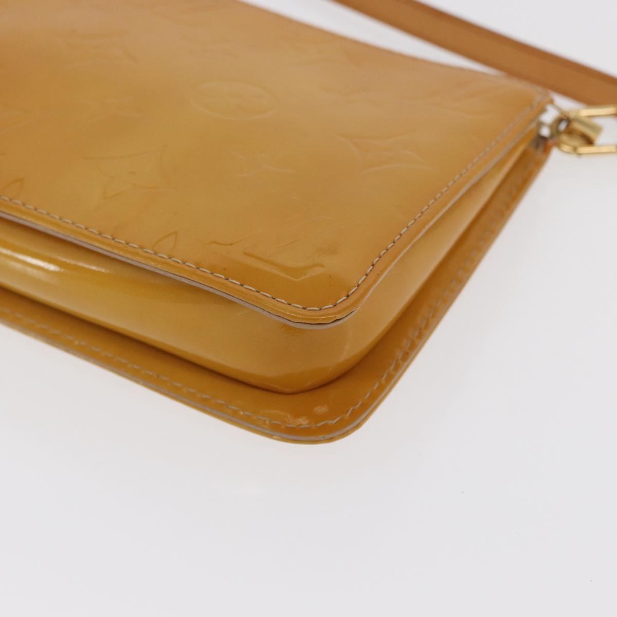 LOUIS VUITTON Vernis Lexington Accessory Pouch Beige M91010 LV Auth BA10359