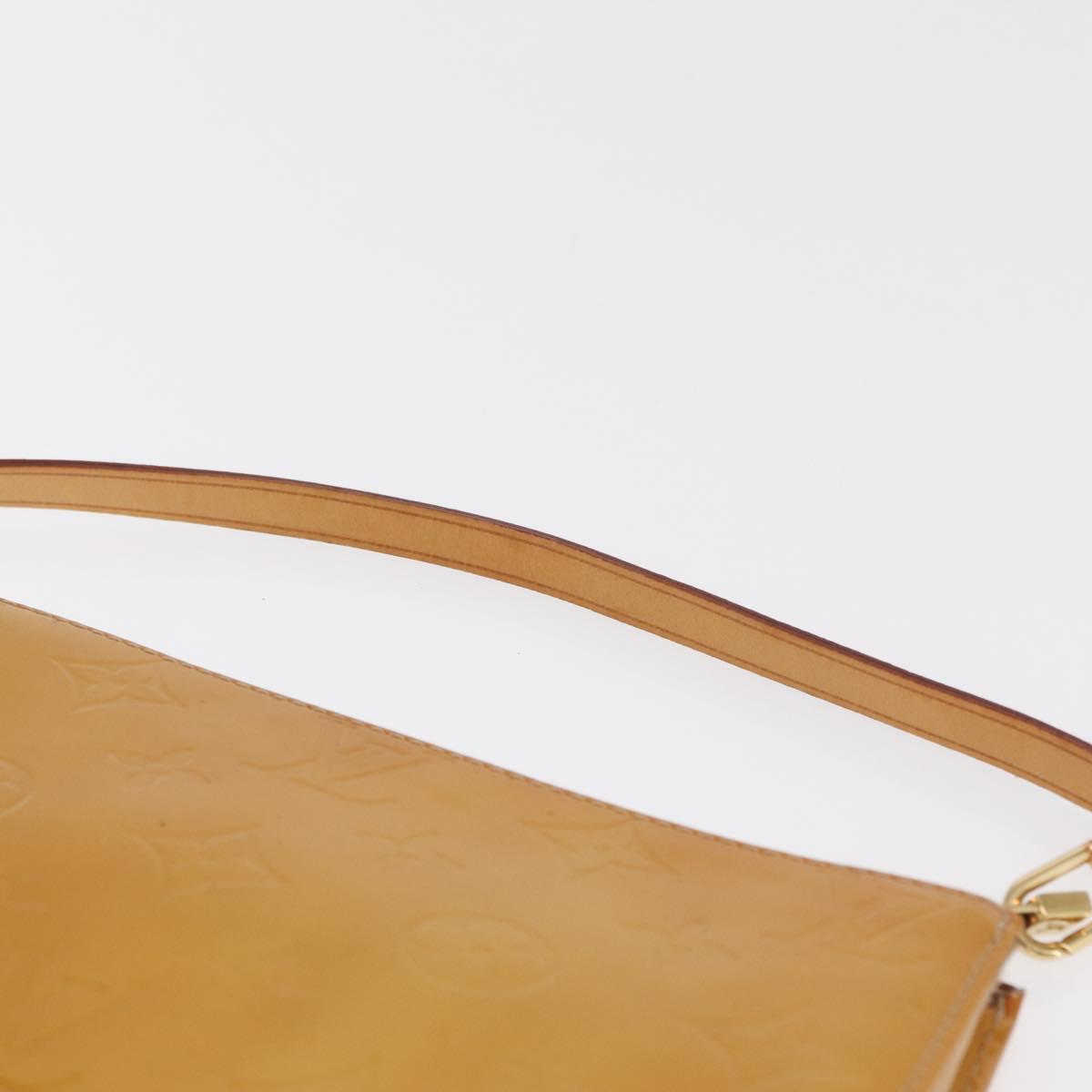 LOUIS VUITTON Vernis Lexington Accessory Pouch Beige M91010 LV Auth BA10359