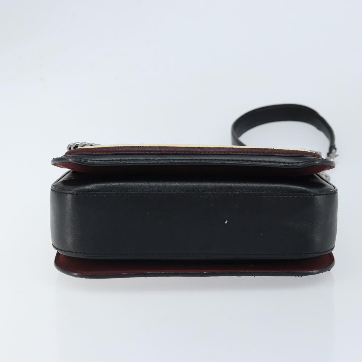 Stella MacCartney Hand Bag Leather 2way Black Silver Auth BA10361