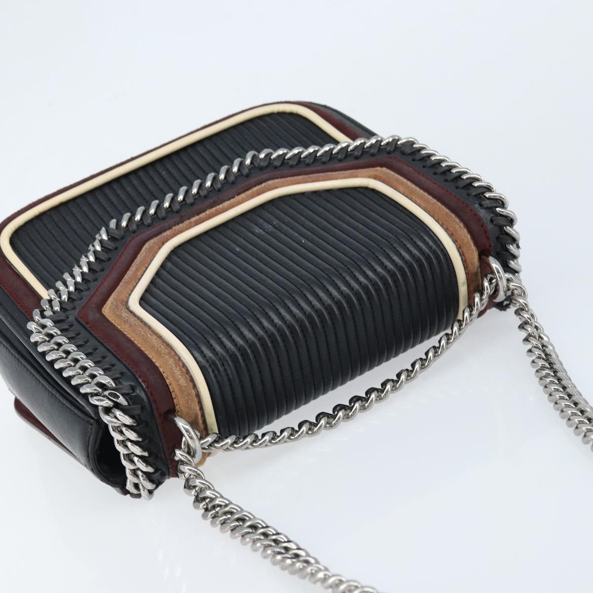 Stella MacCartney Hand Bag Leather 2way Black Silver Auth BA10361