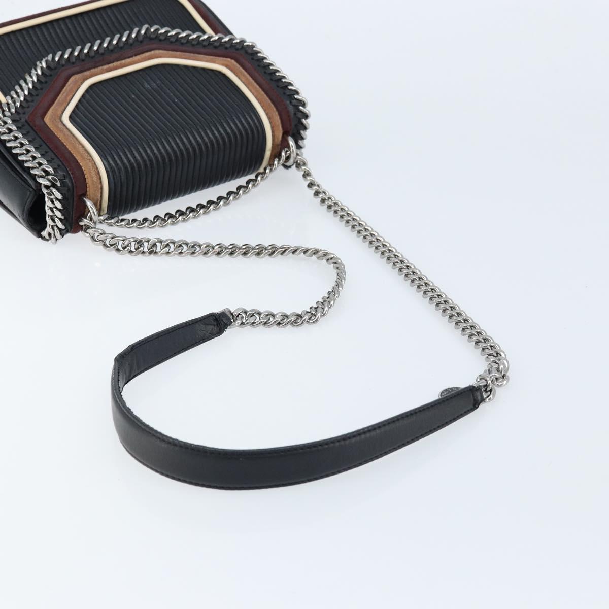 Stella MacCartney Hand Bag Leather 2way Black Silver Auth BA10361